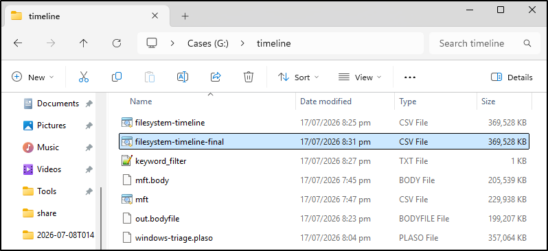 Screenshot: The mactime output formats file paths using the Unix nomenclature of forward slashes. We need to replace those forward slashes with backs…