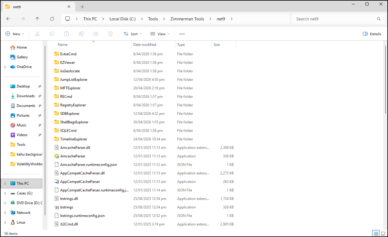 Screenshot: Review the net9 GUI tools