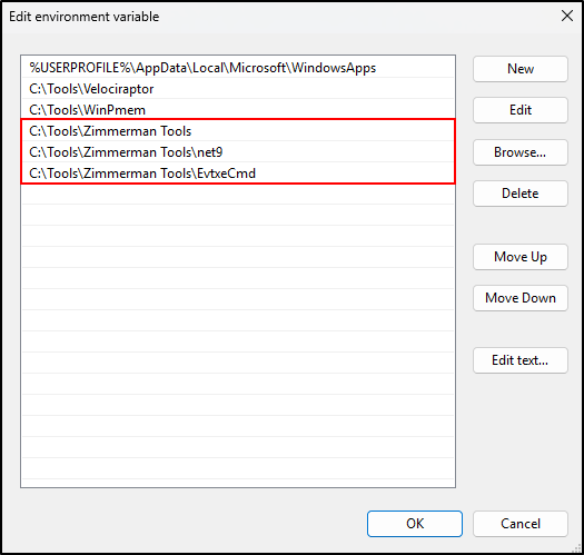 Screenshot: Add controlled tool paths