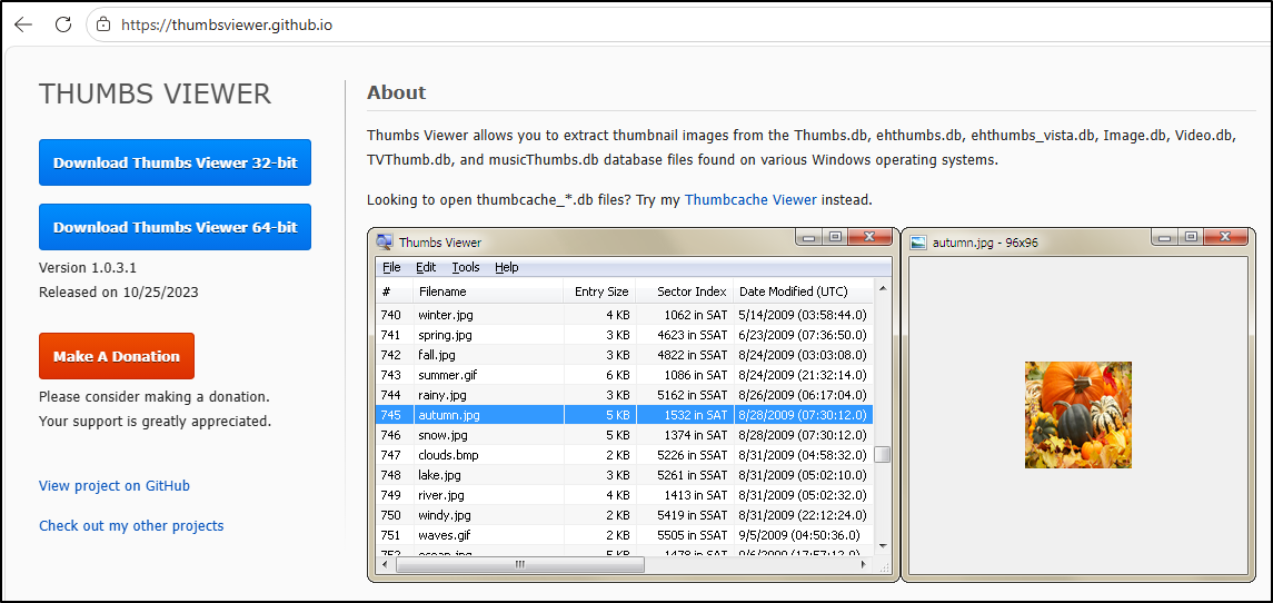 Screenshot: Download Thumbs Viewer and extract the contents to C:\Tools\Thumbs Viewer